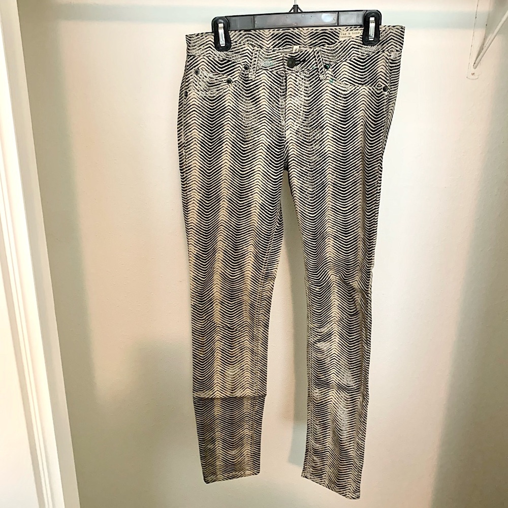 Rag & Bone (27) silver zebra skinny jeans